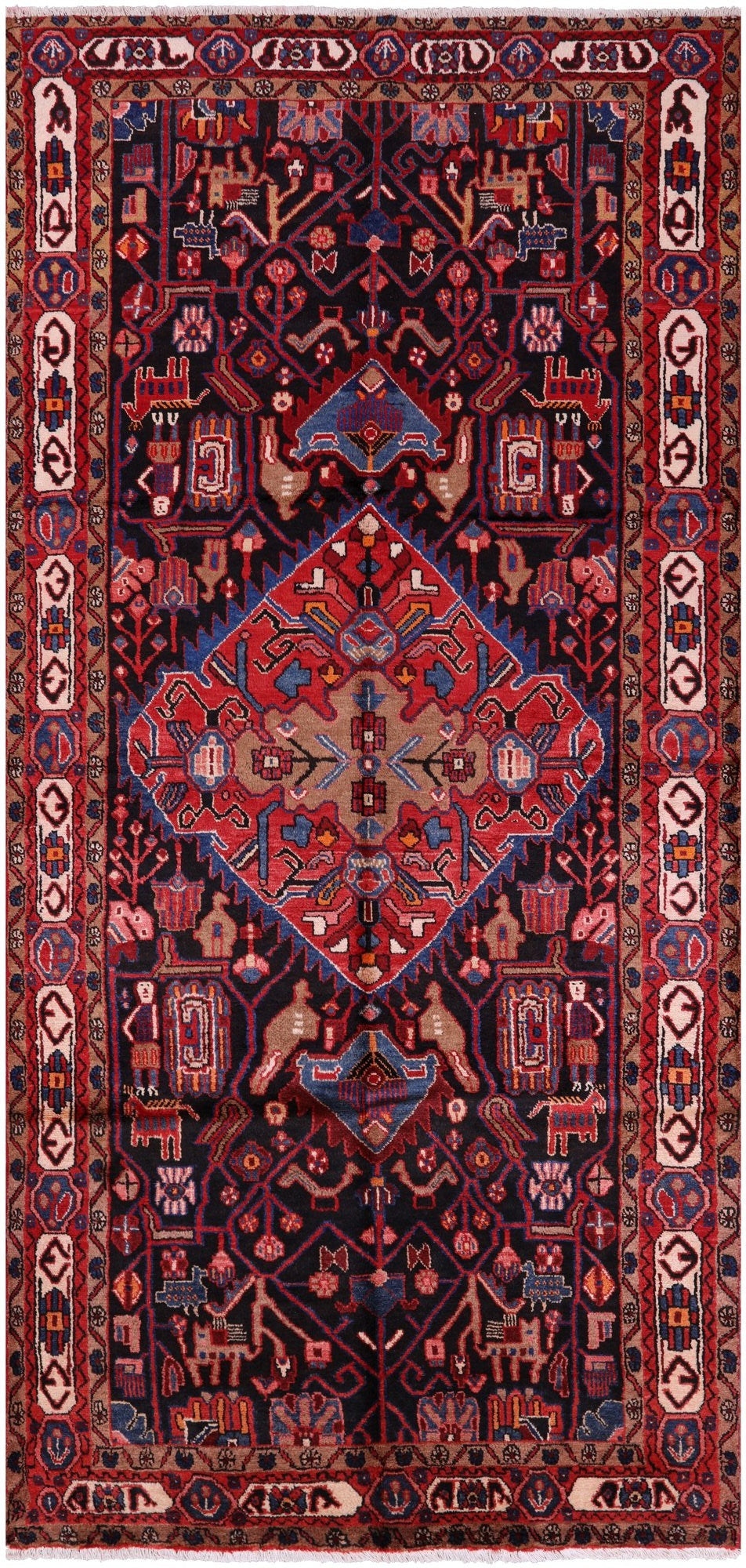 New Persian Nahavand Hand Knotted Rug - 4' 10" X 10' 4" - Golden Nile