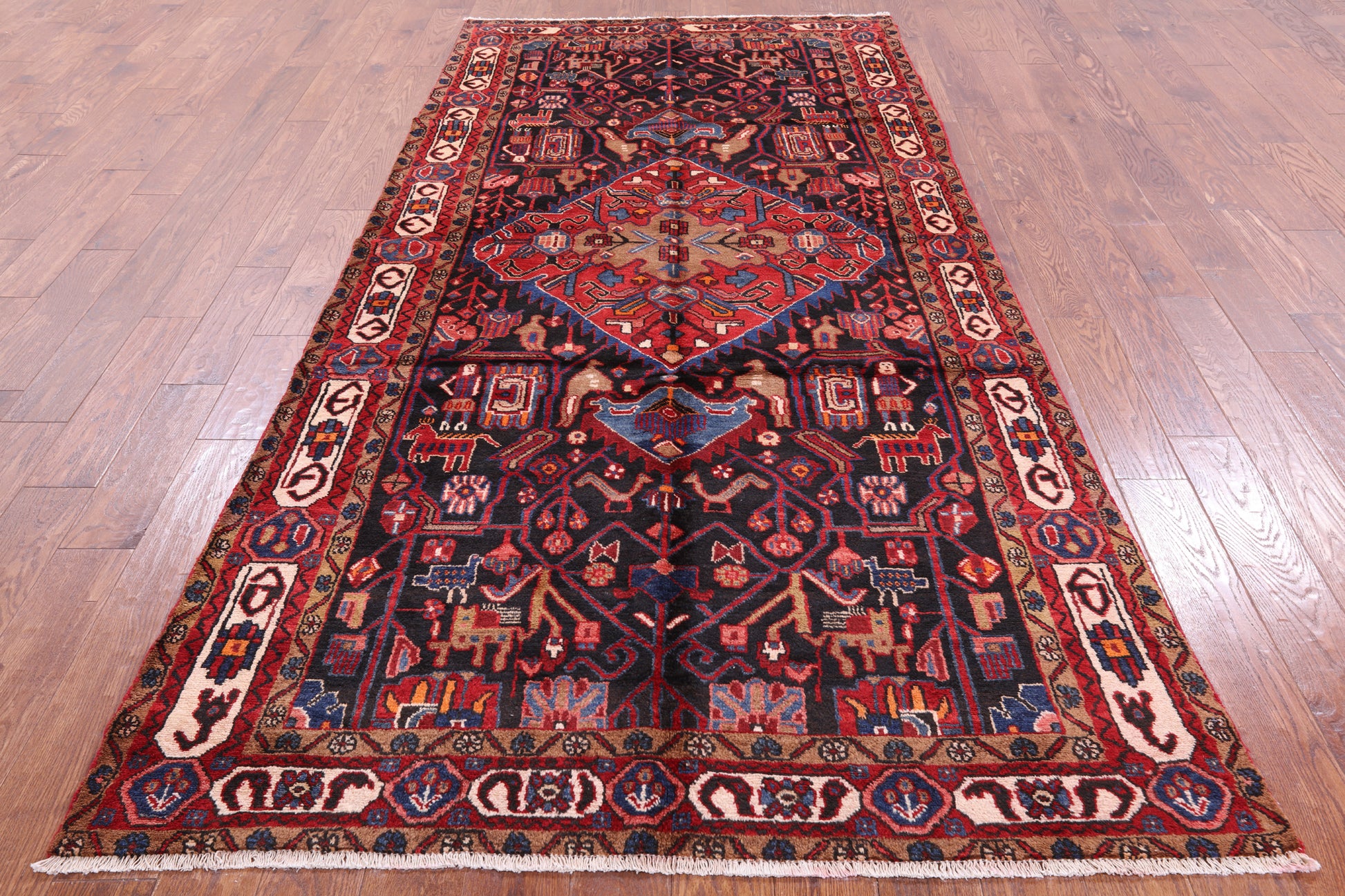 New Persian Nahavand Hand Knotted Rug - 4' 10" X 10' 4" - Golden Nile