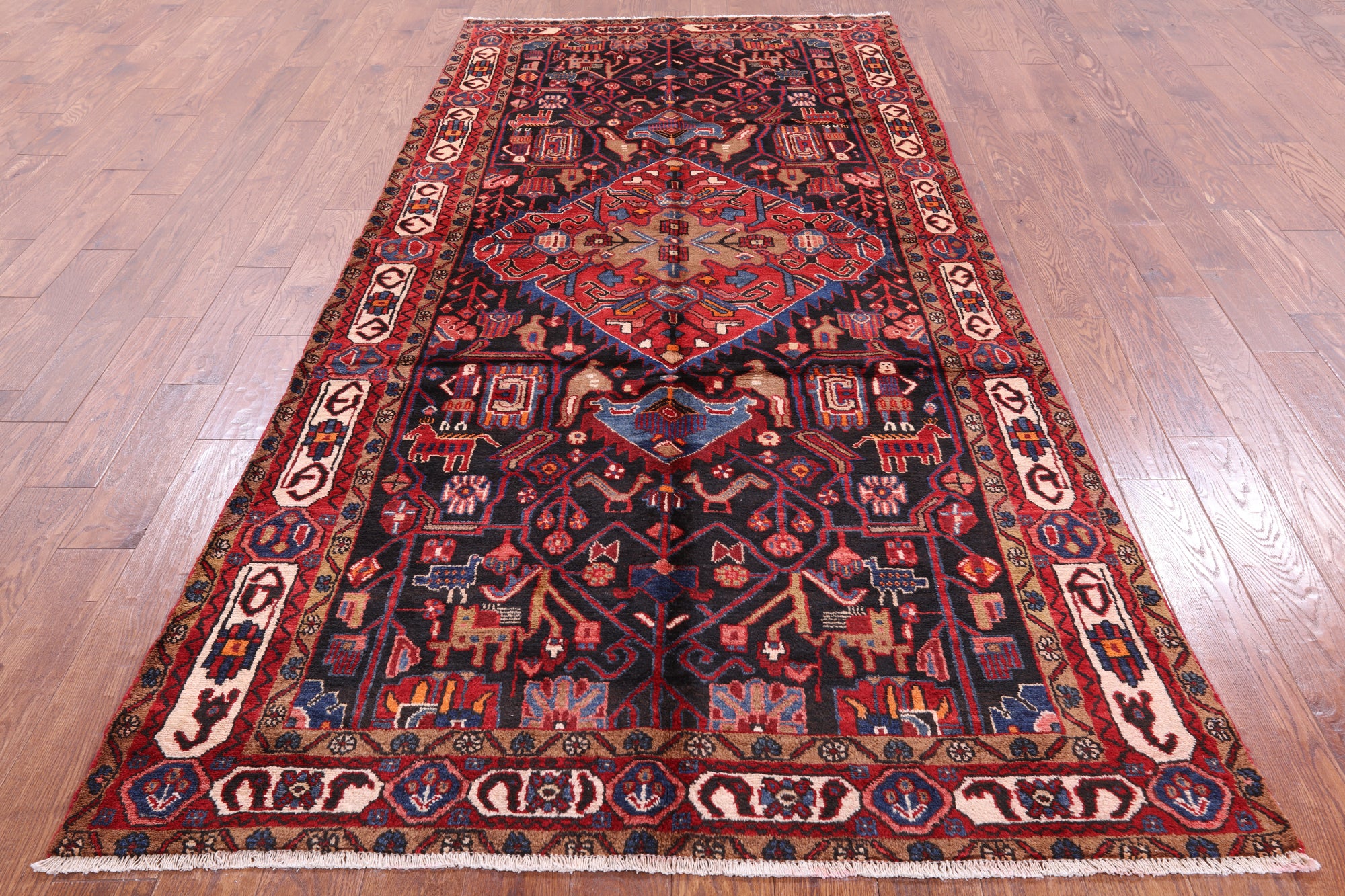 New Persian Nahavand Hand Knotted Rug - 4' 10" X 10' 4" - Golden Nile