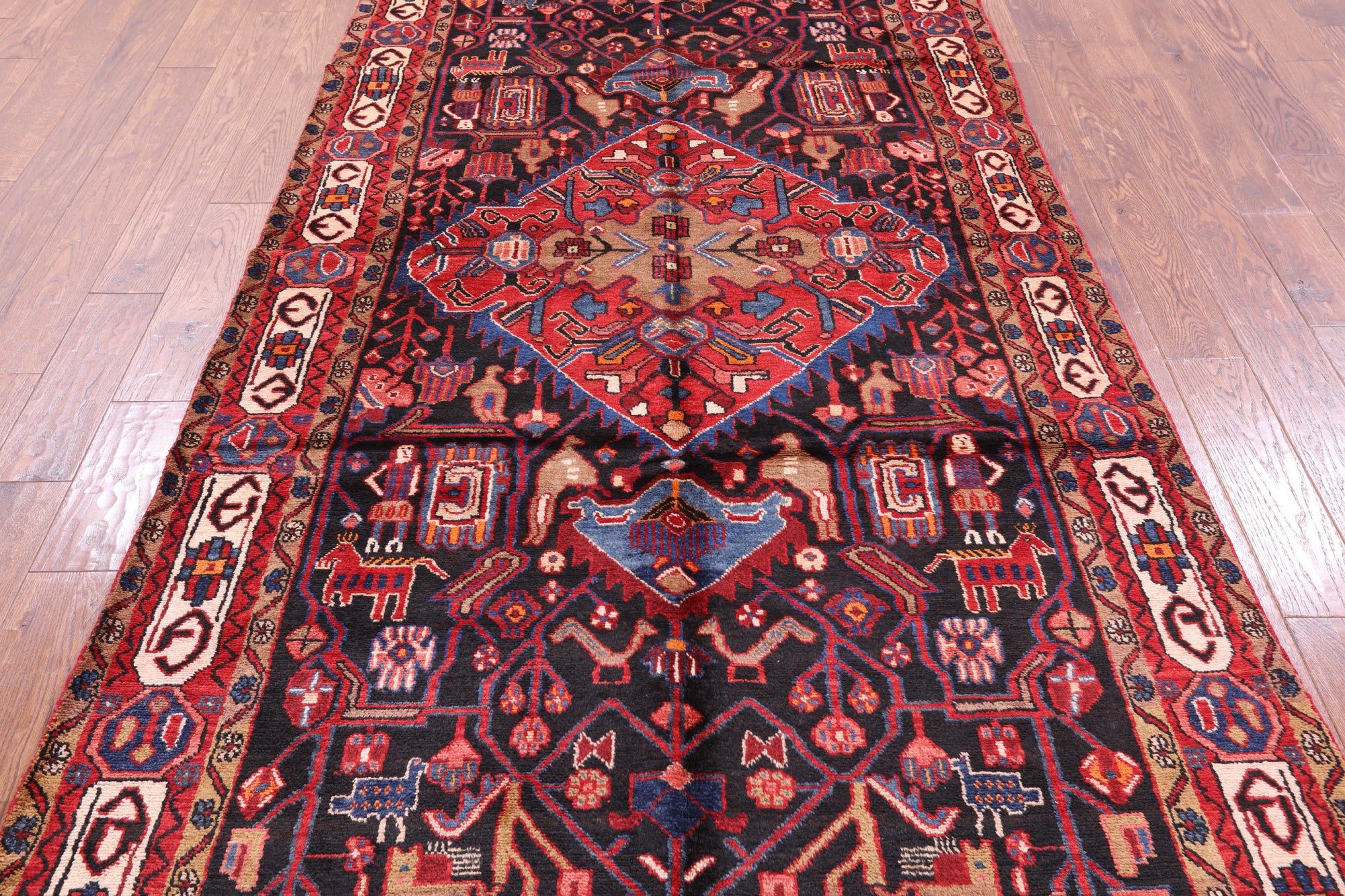 New Persian Nahavand Hand Knotted Rug - 4' 10" X 10' 4" - Golden Nile