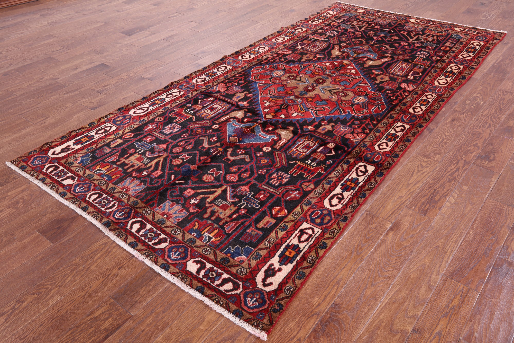 New Persian Nahavand Hand Knotted Rug - 4' 10" X 10' 4" - Golden Nile