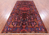 Black New Authentic Persian Nahavand Hand Knotted Rug - 5' 7" X 11' 5" - Golden Nile