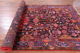 Black New Authentic Persian Nahavand Hand Knotted Rug - 5' 7" X 11' 5" - Golden Nile