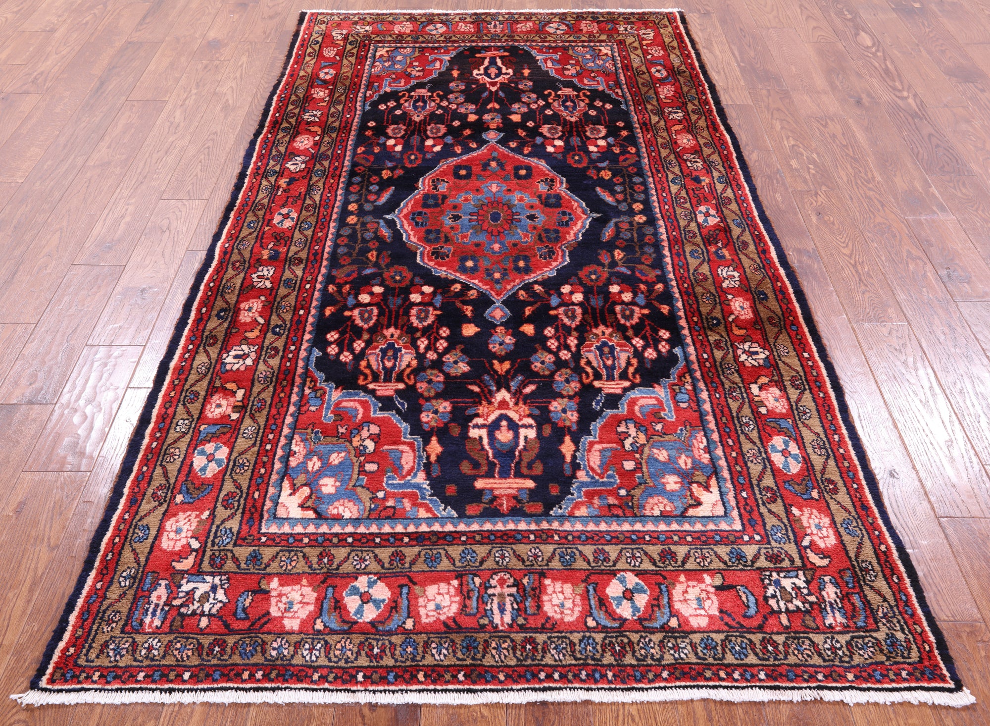 New Authentic Persian Nahavand Hand Knotted Rug - 4' 6" X 8' 5" - Golden Nile