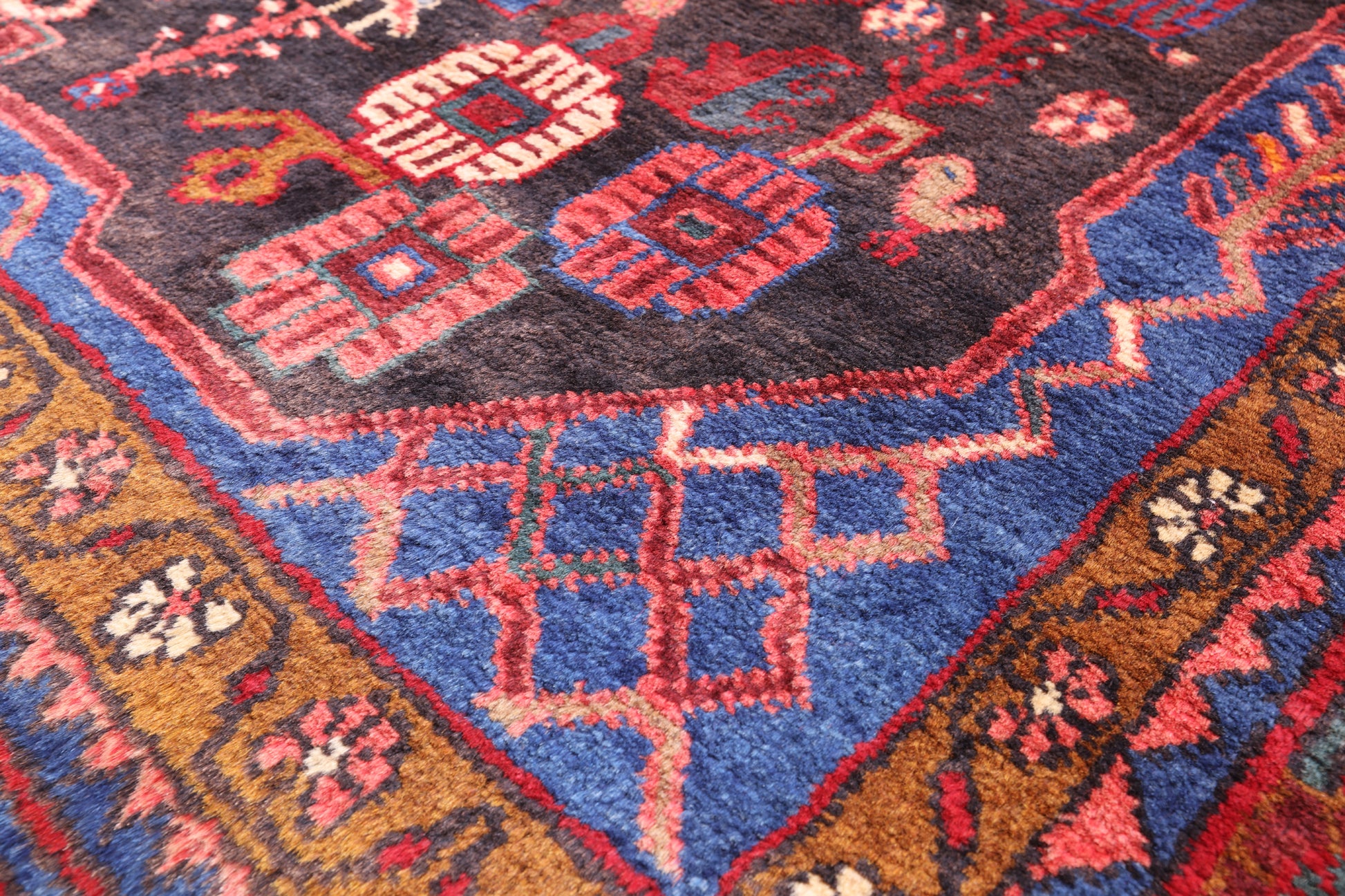 Black Handmade New Authentic Persian Nahavand Wool Rug - 5' 2" X 9' 6" - Golden Nile