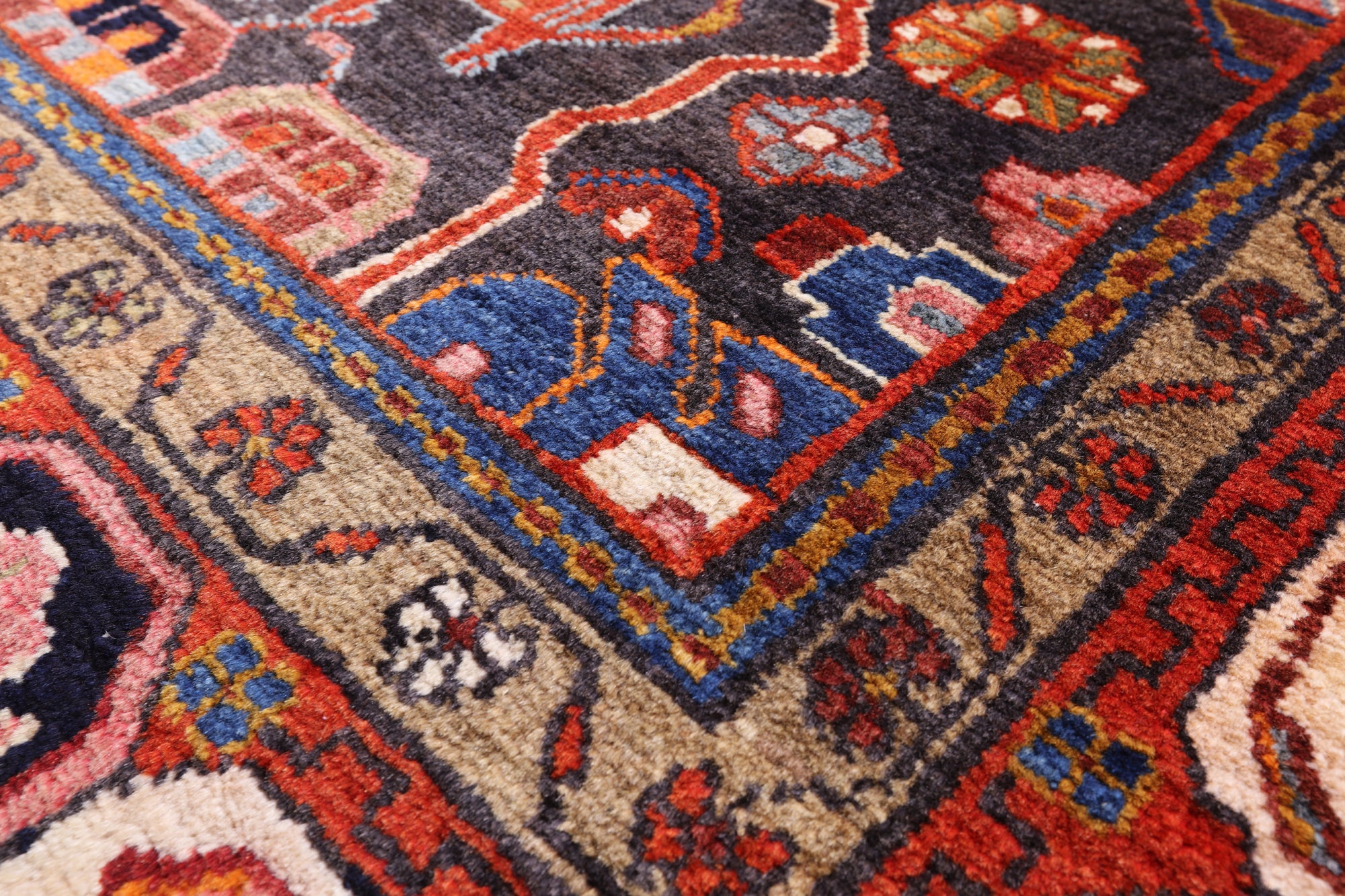 Black New Authentic Persian Nahavand Full Pile Rug - 5' 5" X 9' 10" - Golden Nile