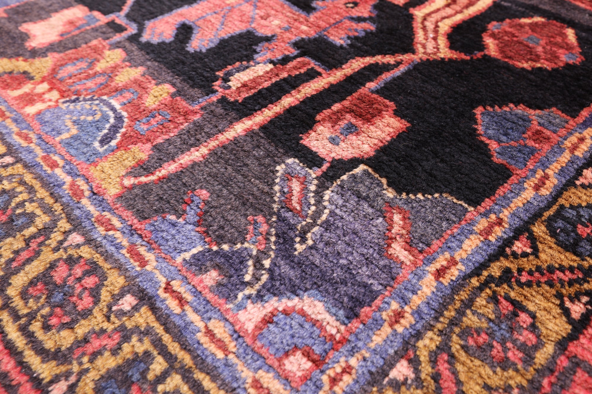 Black New Authentic Persian Nahavand Wool Rug - 5' 6" X 9' 7" - Golden Nile