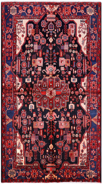 Black New Authentic Persian Nahavand Rug - 5' 2" X 9' 2" - Golden Nile