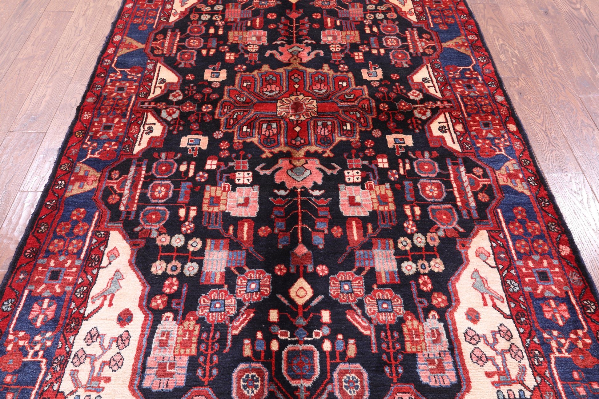 Black New Authentic Persian Nahavand Rug - 5' 2" X 9' 2" - Golden Nile