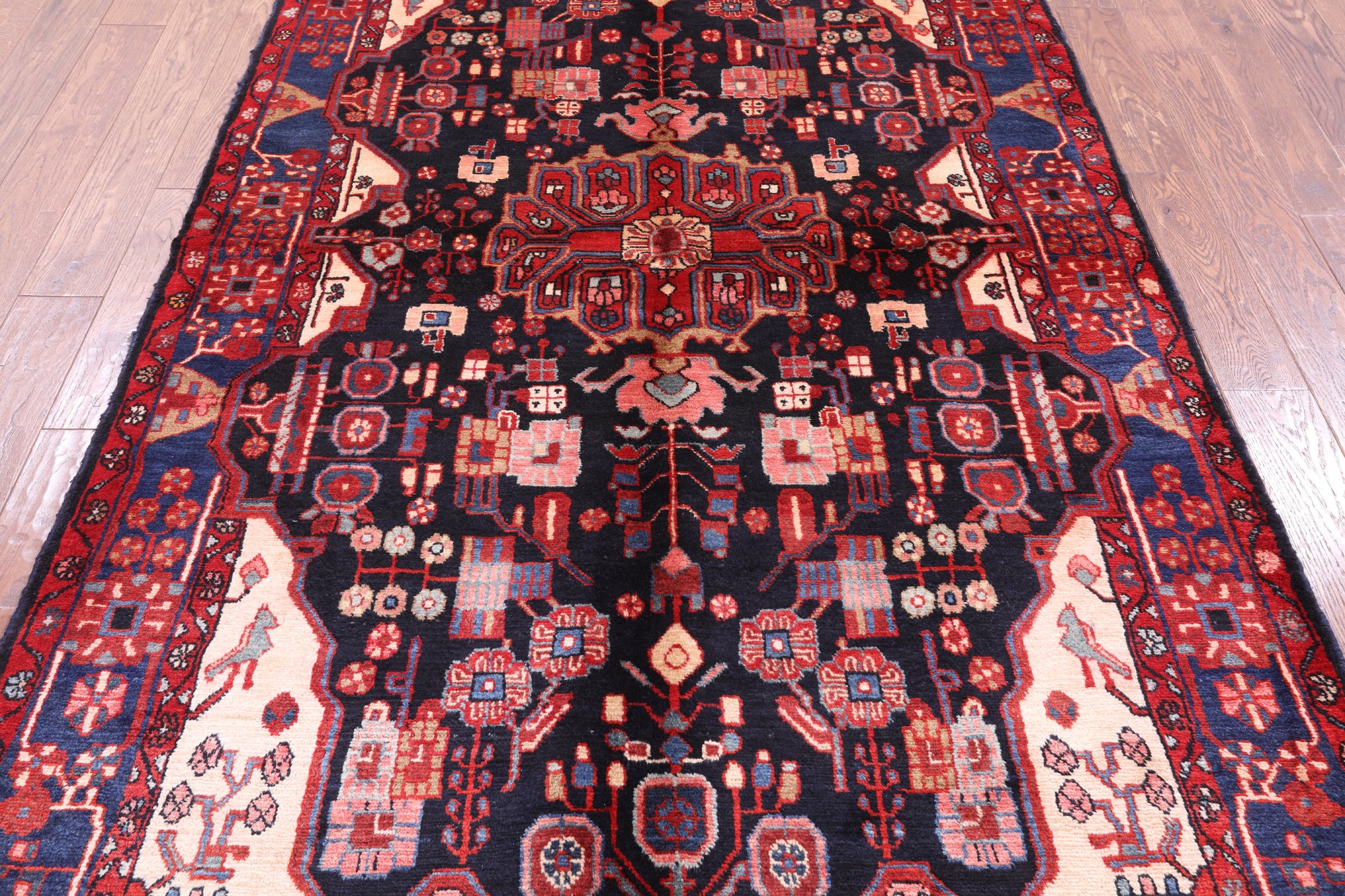 Black New Authentic Persian Nahavand Rug - 5' 2" X 9' 2" - Golden Nile