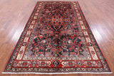 Black New Authentic Persian Nahavand Hand Knotted Rug - 5' 6" X 9' 7" - Golden Nile