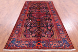 Black New Authentic Persian Nahavand Hand Knotted Rug - 5' 3" X 9' 5" - Golden Nile