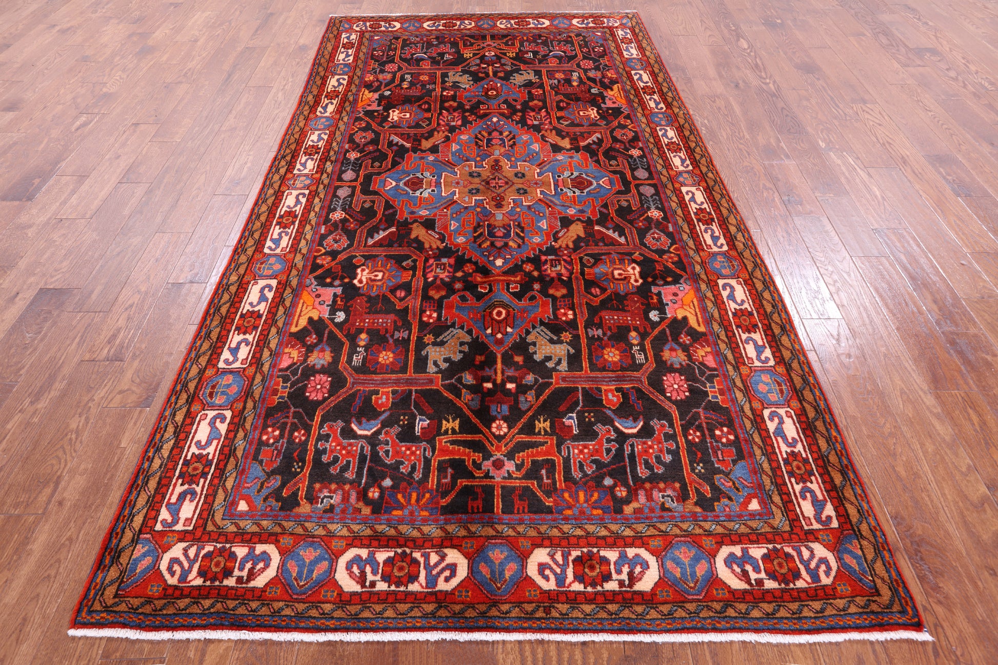 Black New Persian Authentic Nahavand Rug - 5' 6" X 10' 3" - Golden Nile