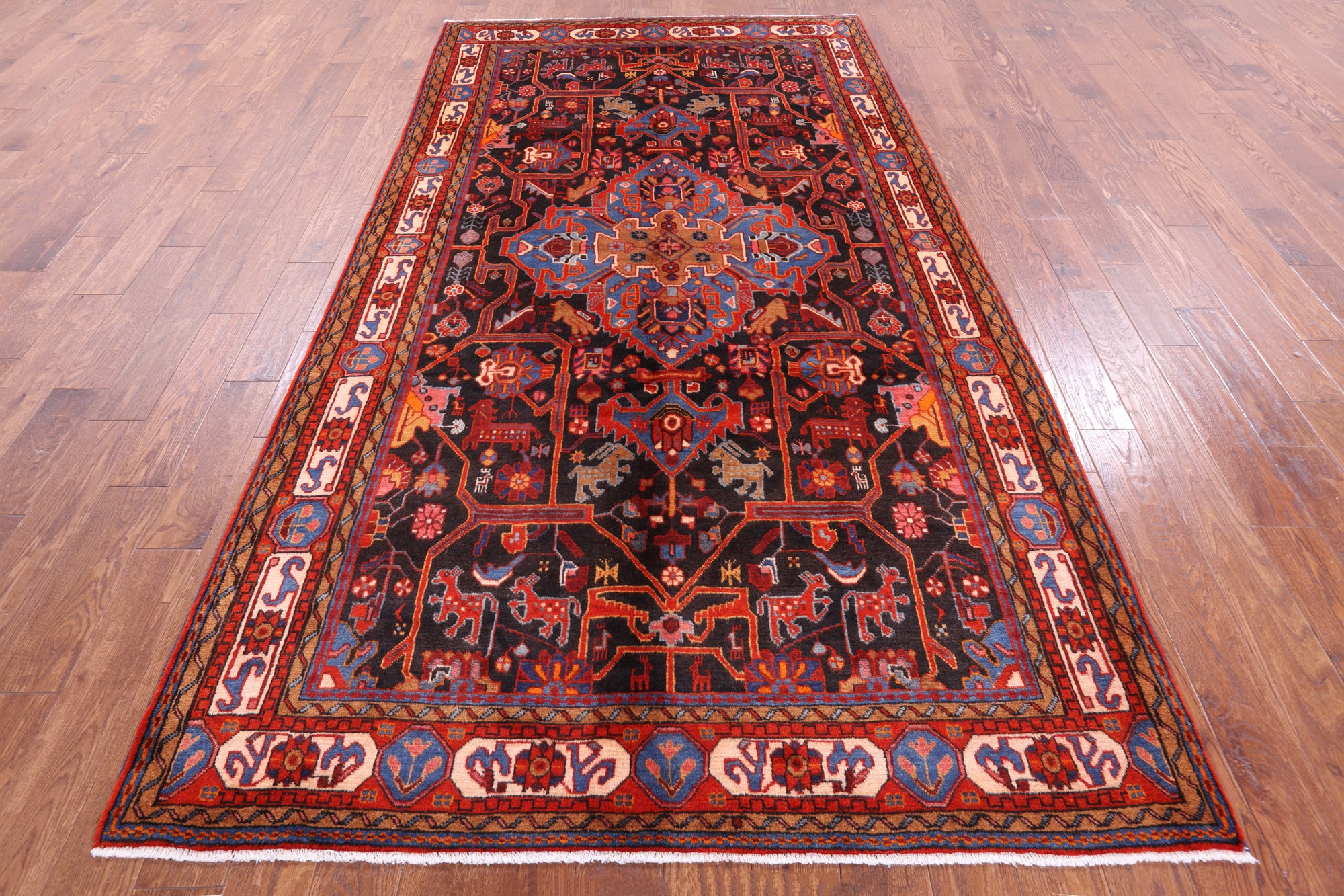 Black New Persian Authentic Nahavand Rug - 5' 6" X 10' 3" - Golden Nile