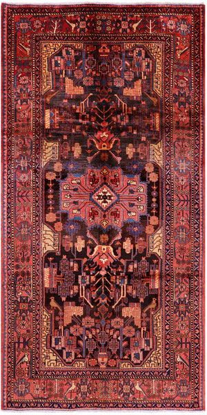 New Persian Nahavand Hnad Knotted Rug - 5' 5" X 10' 11" - Golden Nile
