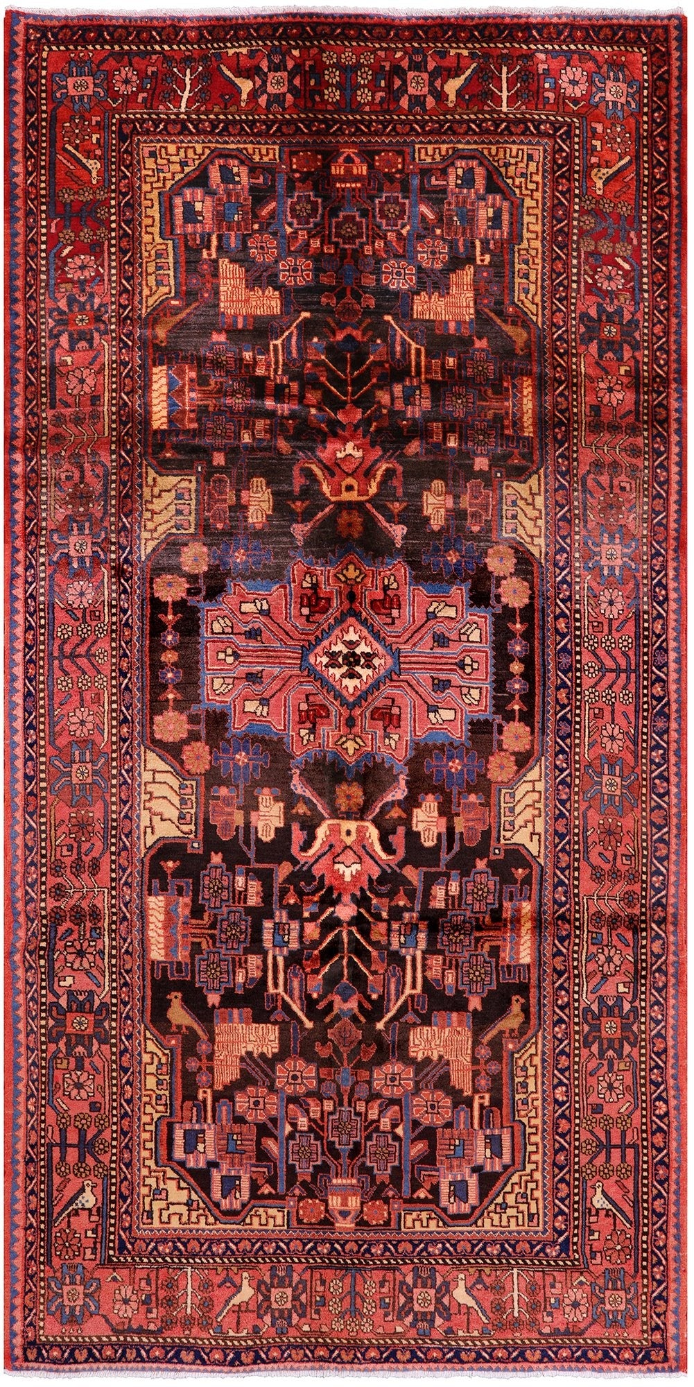 New Persian Nahavand Hnad Knotted Rug - 5' 5" X 10' 11" - Golden Nile