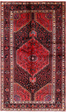 Black New Authentic Persian Hamadan Wool Rug - 5' 4" X 8' 11" - Golden Nile