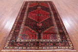 Black New Authentic Persian Hamadan Wool Rug - 5' 4" X 8' 11" - Golden Nile
