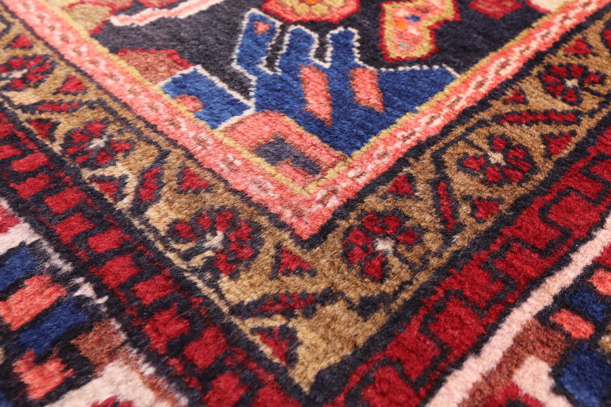 New Persian Hamadan Wool Area Rug - 5' 3" X 10' 1" - Golden Nile