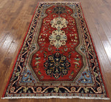 New 3' 10" X 8' 10" Authentic Persian Hamadan Runner Hand Knotted Rug - Golden Nile