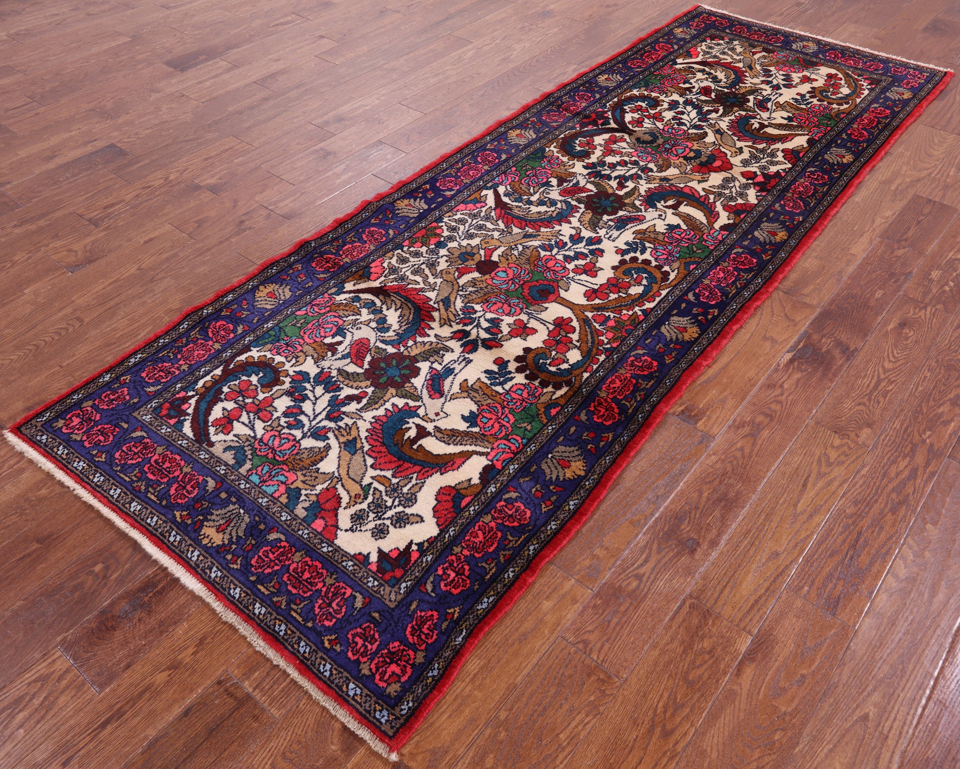 New Persian Hamadan Hand Knotted Runner Rug - 3' 5" X 9' 9" - Golden Nile