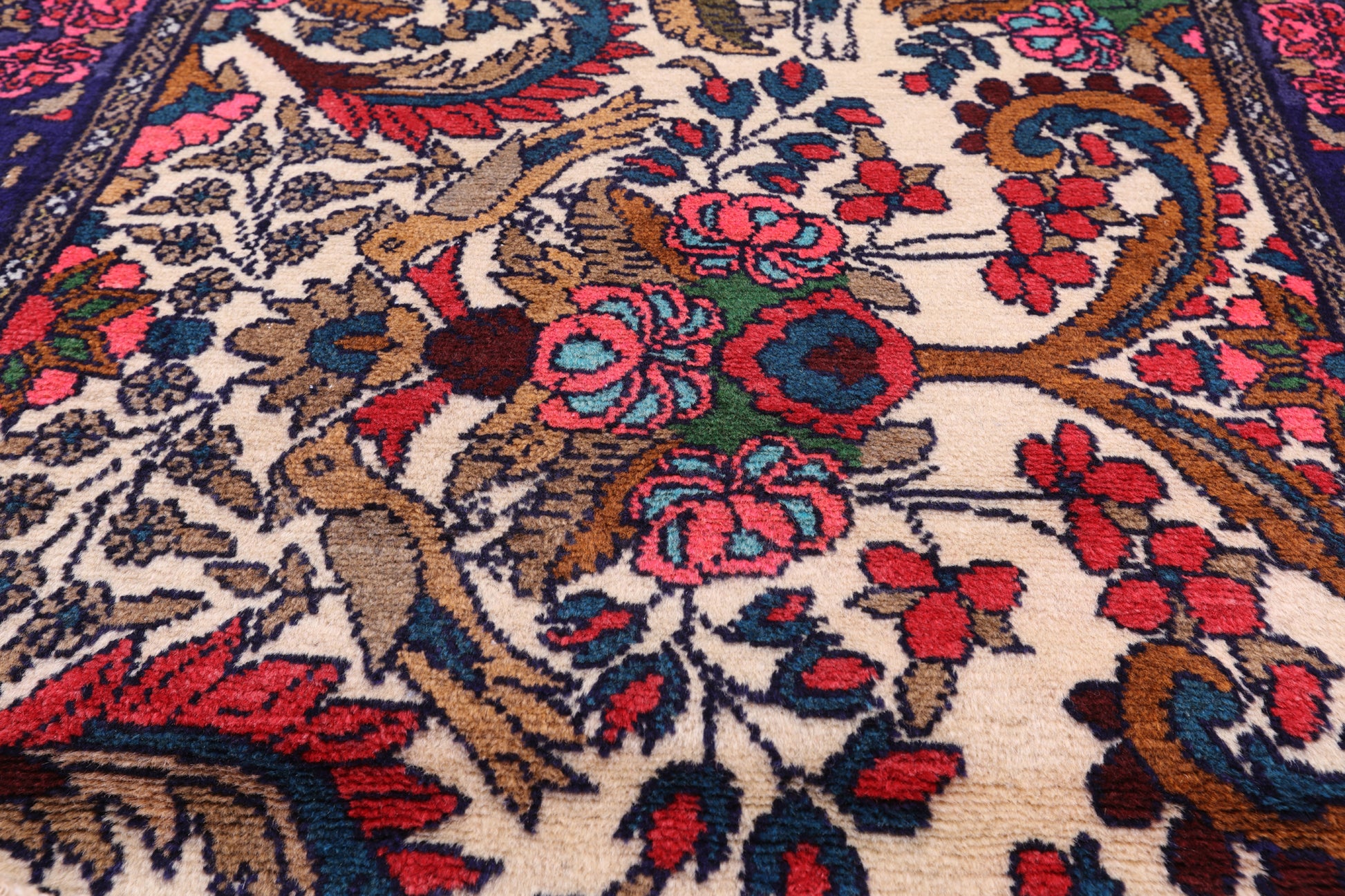 New Persian Hamadan Hand Knotted Runner Rug - 3' 5" X 9' 9" - Golden Nile