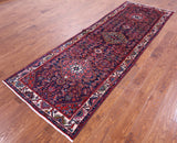 Blue Runner New Authentic Persian Hamadan Hand Knotted Rug - 3' 6" X 10' 10" - Golden Nile