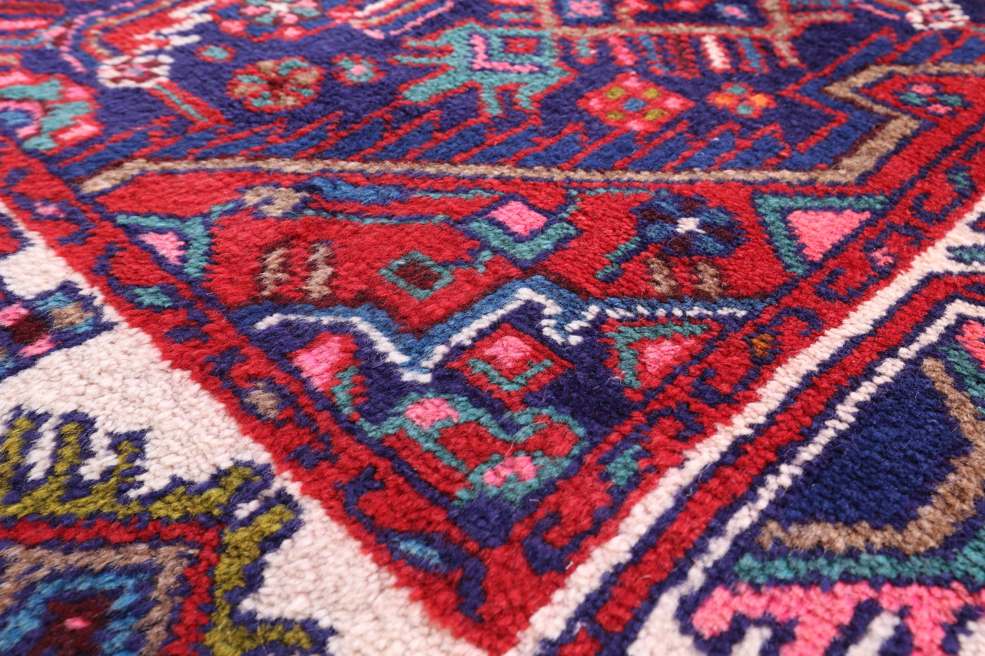 Blue Runner New Authentic Persian Hamadan Hand Knotted Rug - 3' 6" X 10' 10" - Golden Nile
