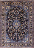 Blue New Authentic Persian Kashan Hand Knotted Rug - 9' 9" X 13' 7" - Golden Nile