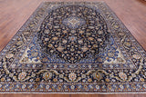 Blue New Authentic Persian Kashan Hand Knotted Rug - 9' 9" X 13' 7" - Golden Nile