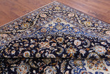 Blue New Authentic Persian Kashan Hand Knotted Rug - 9' 9" X 13' 7" - Golden Nile