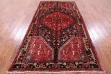 Black Handmade New Authentic Persian Hamadan Rug - 5' 4" X 10' 1" - Golden Nile