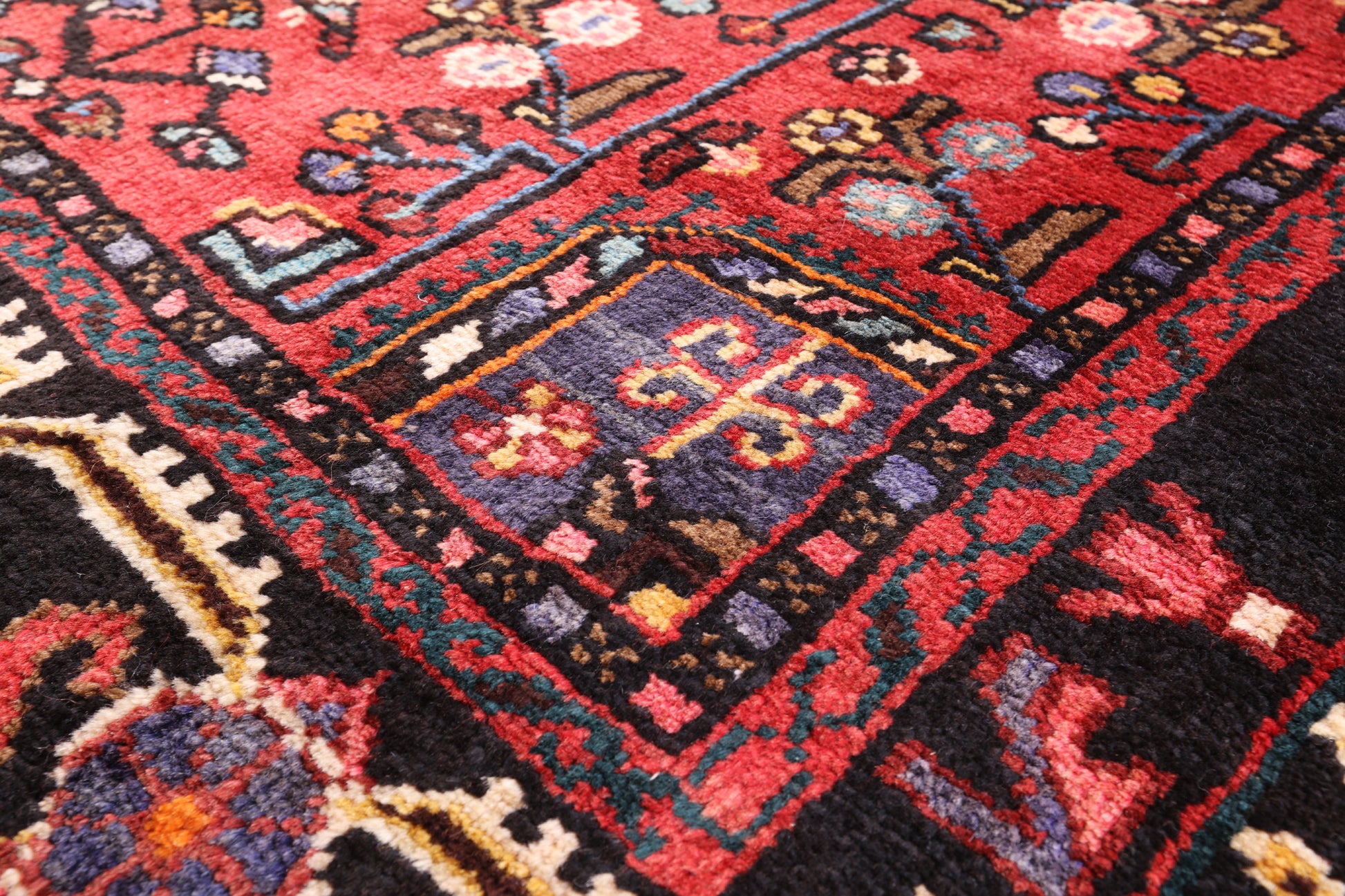 Black Handmade New Authentic Persian Hamadan Rug - 5' 4" X 10' 1" - Golden Nile