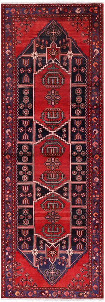 Black Runner Hand Knotted New Persian Authentic Nahavand Wool Rug - 3' 6" X 10' 2" - Golden Nile