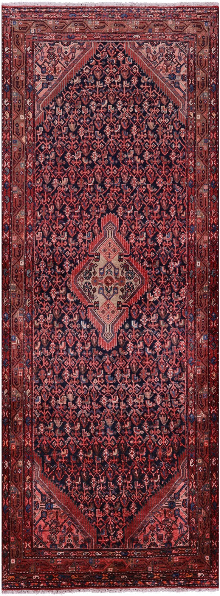 New Authentic Persian Hamadan Runner Rug - 3' 10" X 10' 2" - Golden Nile