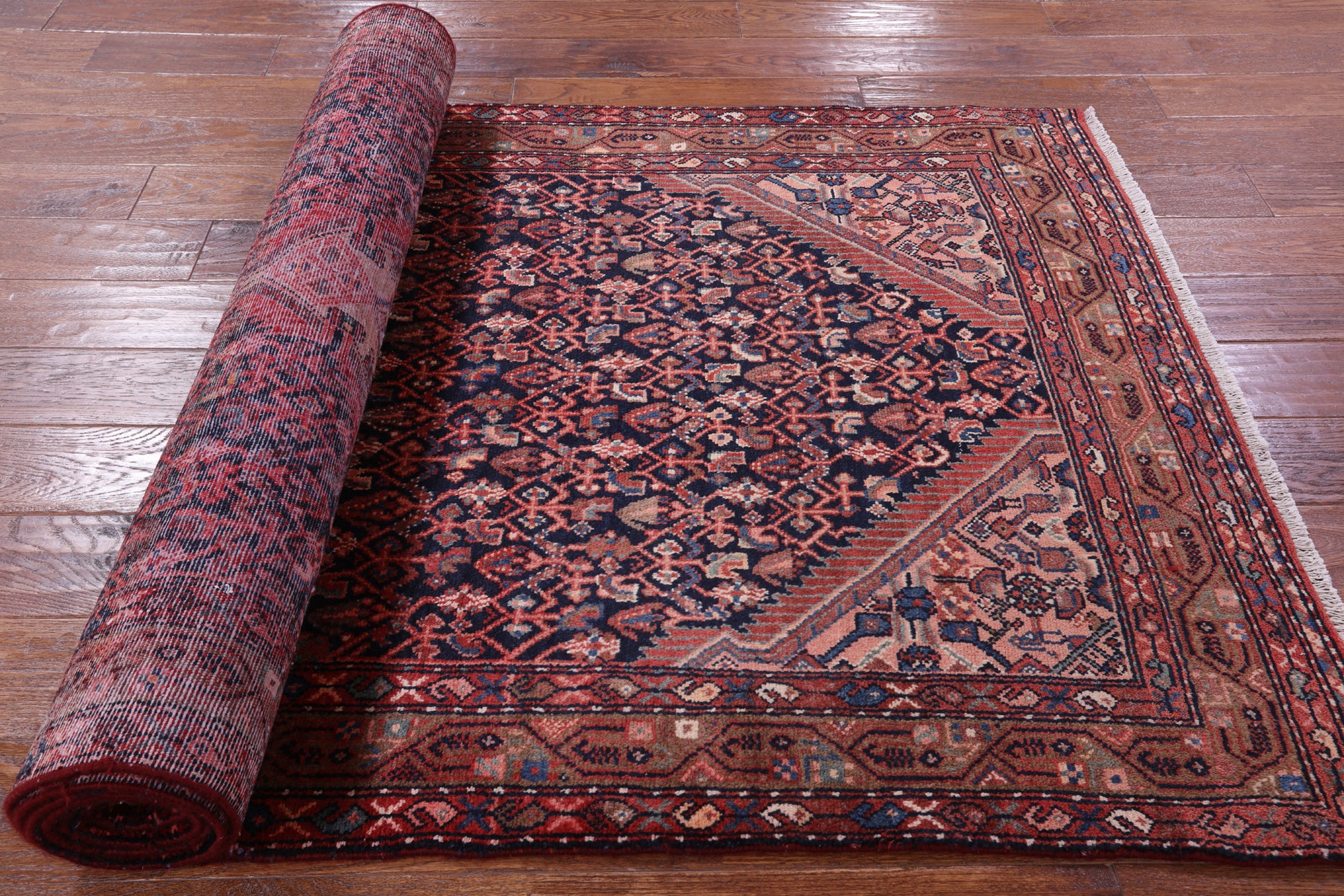 New Authentic Persian Hamadan Runner Rug - 3' 10" X 10' 2" - Golden Nile