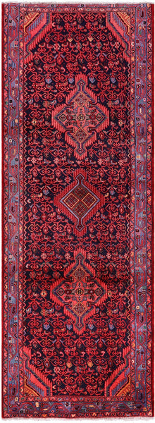 Authentic Persian Hamadan Hand Knotted Runner Rug - 3' 9" X 9' 10" - Golden Nile