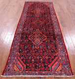 Authentic Persian Hamadan Hand Knotted Runner Rug - 3' 9" X 9' 10" - Golden Nile