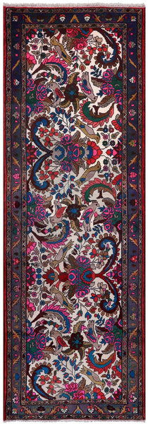 Authentic Persian Hamadan Hand Knotted Wool Runner Rug - 3' 3" X 9' 8" - Golden Nile
