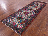 Authentic Persian Hamadan Hand Knotted Wool Runner Rug - 3' 3" X 9' 8" - Golden Nile