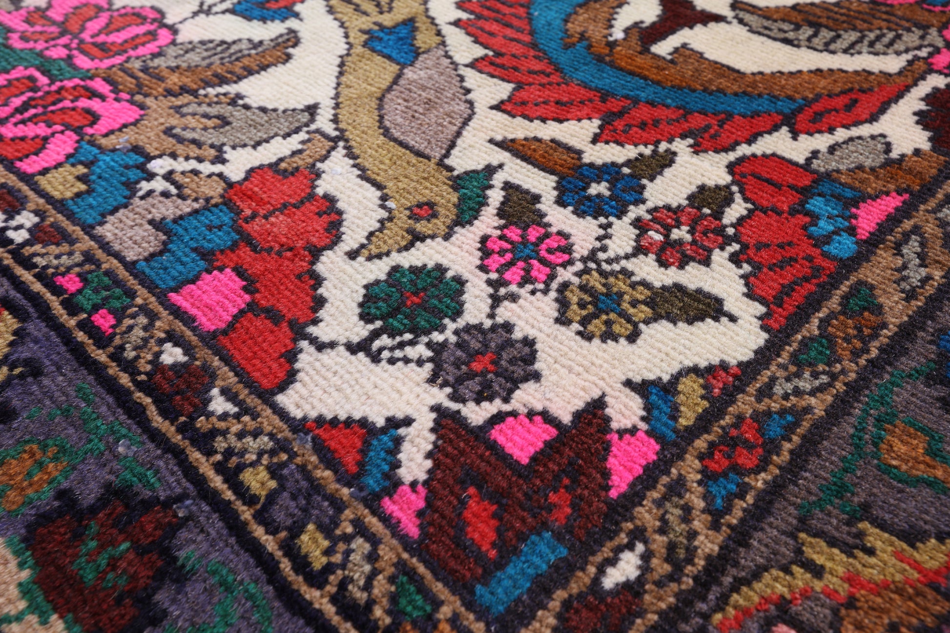 Authentic Persian Hamadan Hand Knotted Wool Runner Rug - 3' 3" X 9' 8" - Golden Nile