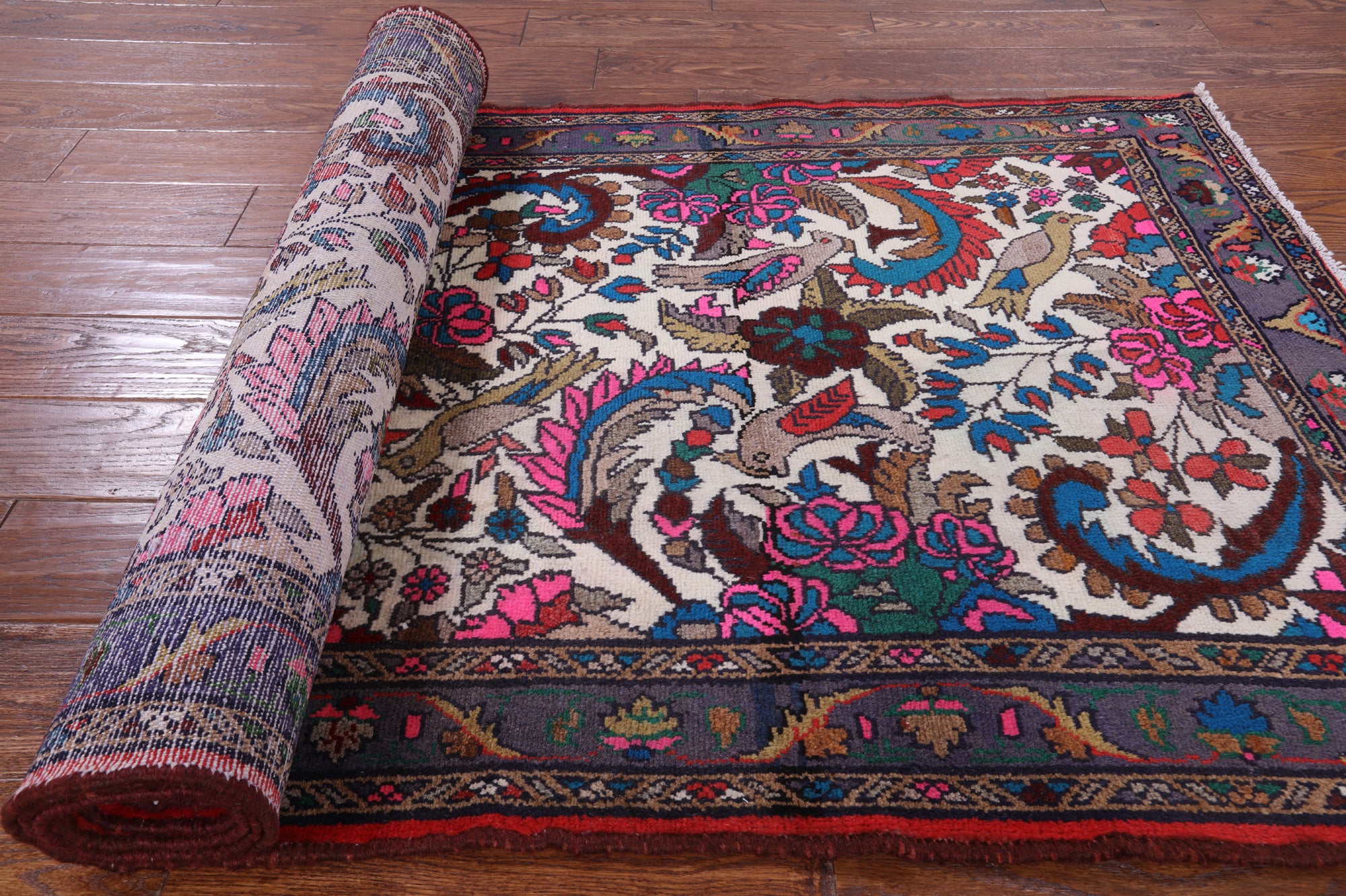 Authentic Persian Hamadan Hand Knotted Wool Runner Rug - 3' 3" X 9' 8" - Golden Nile