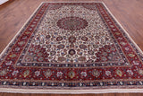 Ivory New Persian Mashad Hand Knotted Full Pile Wool Rug - 9' 11" X 13' 2" - Golden Nile