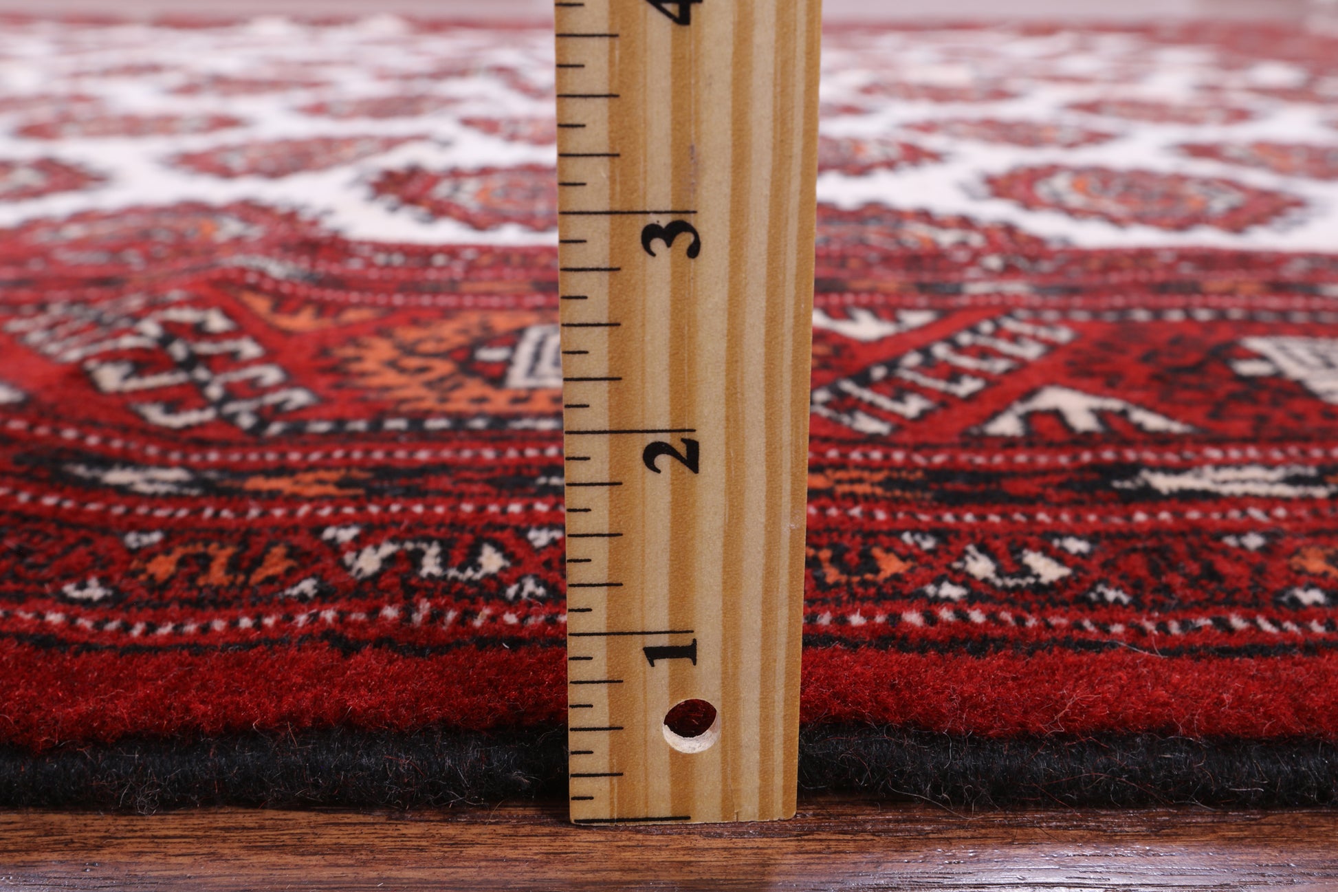 Ivory Authentic Persian Turkmen Wool On Wool Handmade Rug - 6' 10" X 9' 5" - Golden Nile