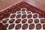 Ivory Authentic Persian Turkmen Wool On Wool Handmade Rug - 6' 10" X 9' 5" - Golden Nile