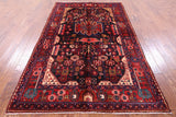 Black New Authentic Persian Nahavand Wool Rug - 5' 2" X 8' 10" - Golden Nile