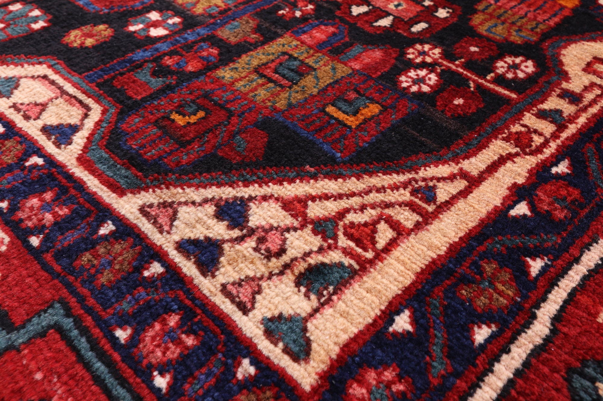 Black New Authentic Persian Nahavand Wool Rug - 5' 2" X 8' 10" - Golden Nile