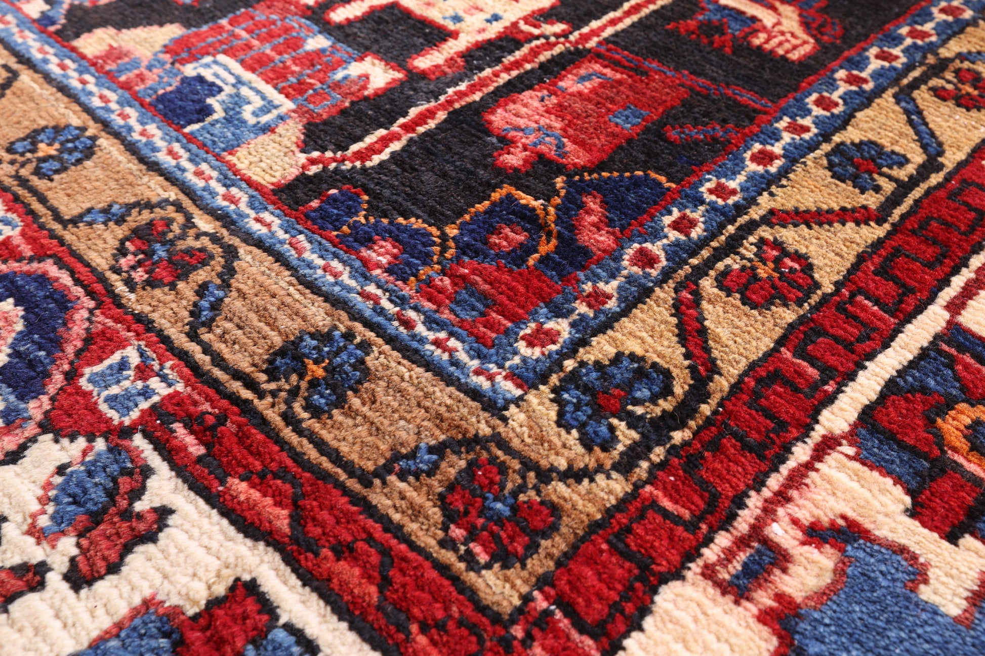 Black New Authentic Persian Nahavand Handmade Rug - 5' 5" X 11' 1" - Golden Nile