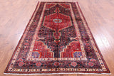 Black New Authentic Persian Hamadan Rug - 5' 1" X 9' 10" - Golden Nile