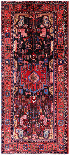 New Authentic Persian Hamadan Handmade Rug - 4' 10" X 10' 8" - Golden Nile
